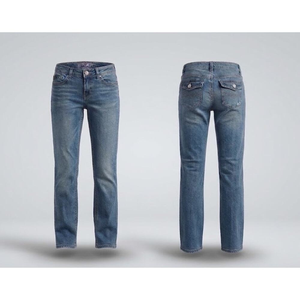 Gap Kids 1969 Straight Leg Jeans Adjustable Waist Blue Denim Size 12 Slim Used